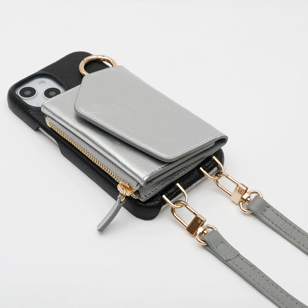 【WALLET SLAYLER】WALLET&STRAP-LUNA METALIC-SILVER