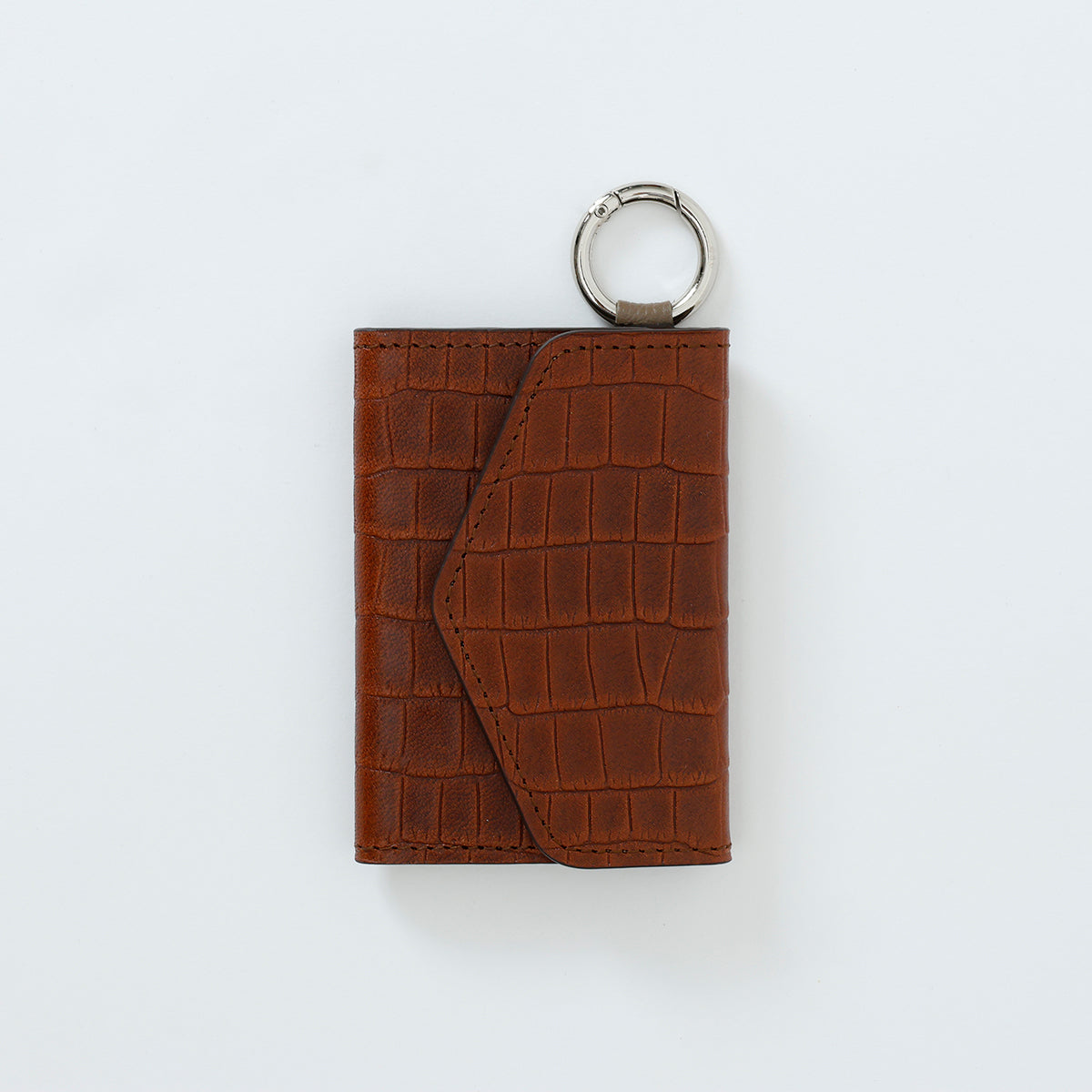 【WALLET SLAYLER】LEATHER CARD CASE CROCCO-DARKBROWN
