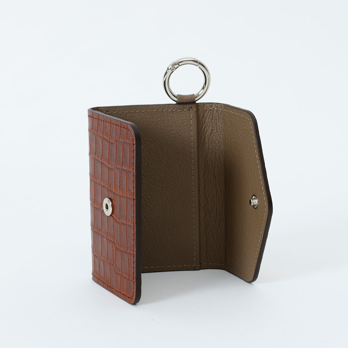 【WALLET SLAYLER】LEATHER CARD CASE CROCCO-DARKBROWN
