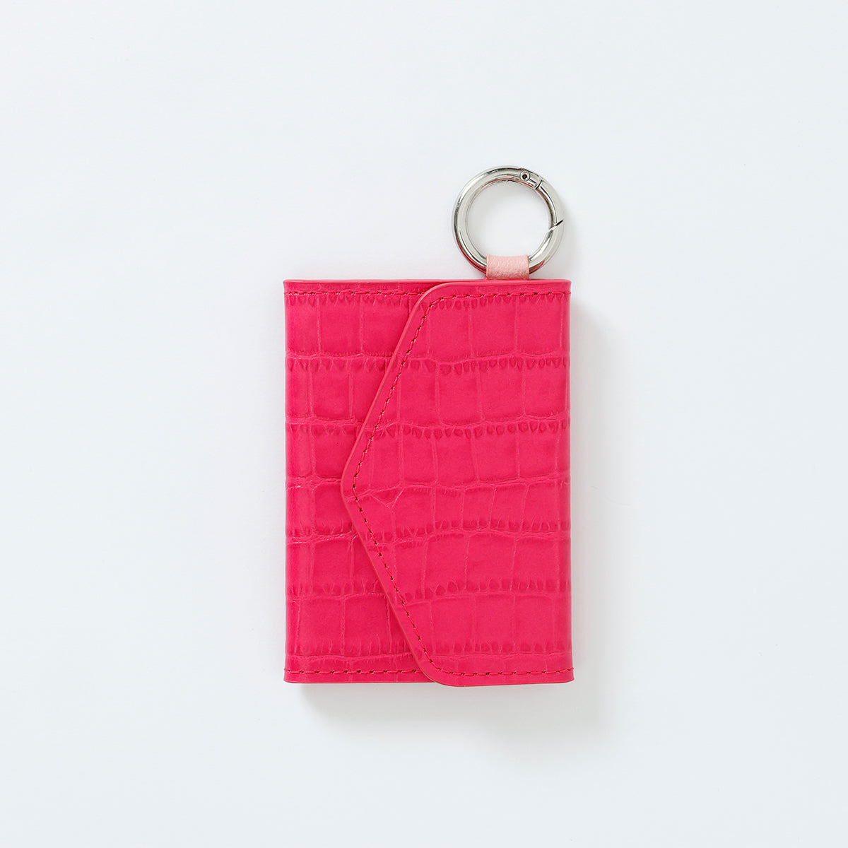 【WALLET SLAYLER】LEATHER CARD CASE CROCCO-HOTPINK