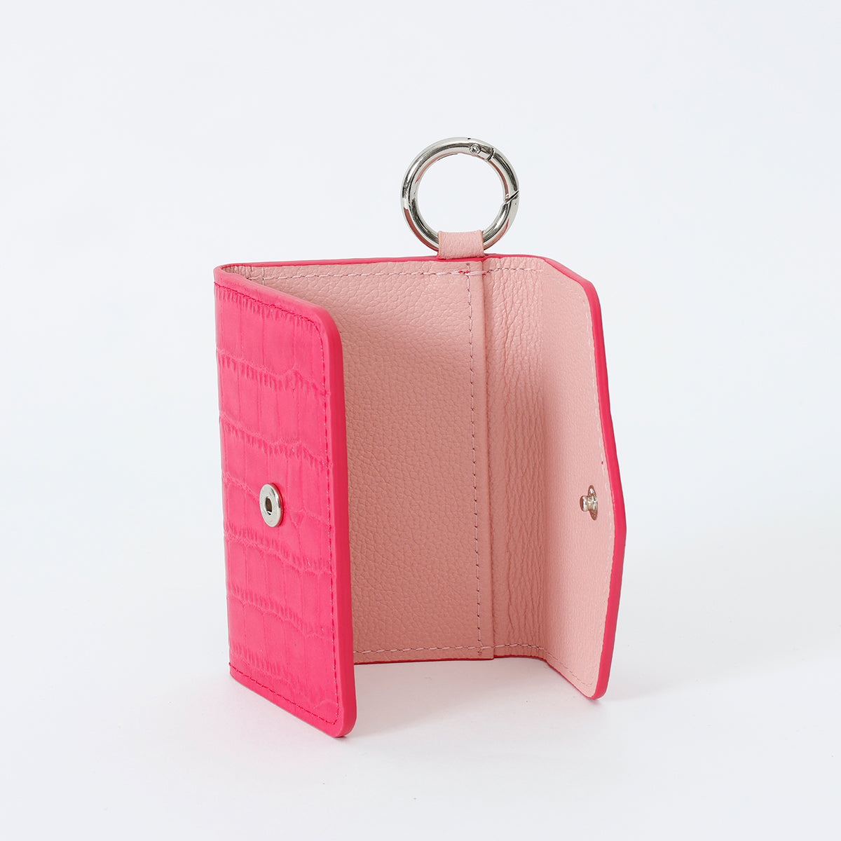 【WALLET SLAYLER】LEATHER CARD CASE CROCCO-HOTPINK