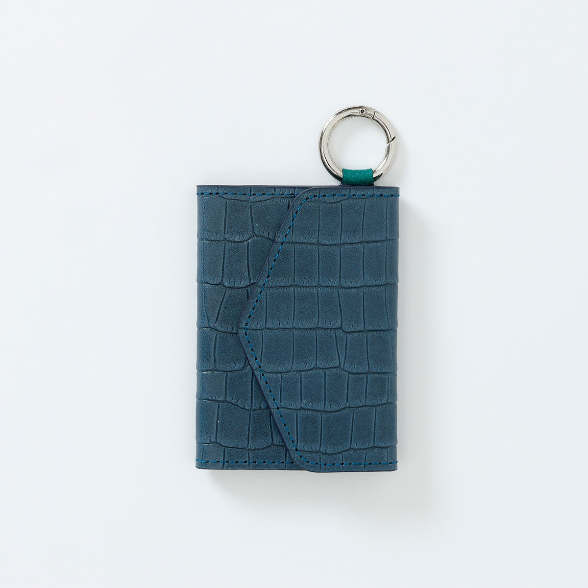 【WALLET SLAYLER】LEATHER CARD CASE CROCCO-NAVY