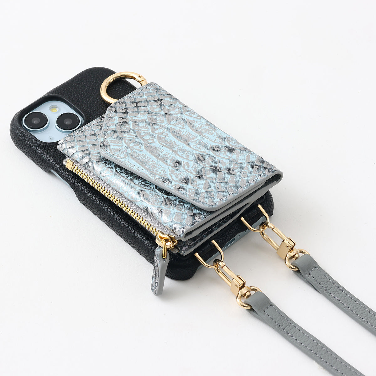 【WALLET SLAYLER】WALLET&STRAP-LUNA ANACONDA-BLUEGRAY