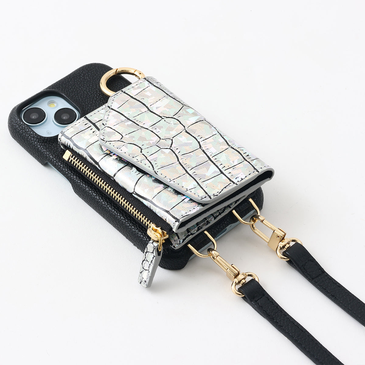 【WALLET SLAYLER】WALLET&STRAP-LUNA CROCODILE-SILVER
