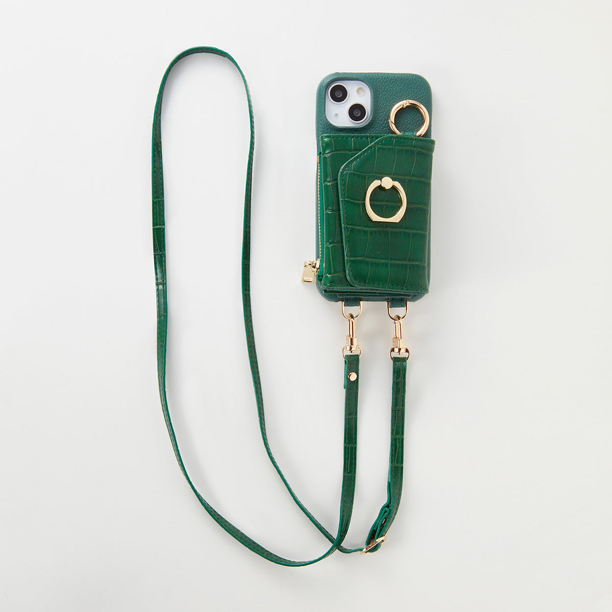 【WALLET SLAYLER】WALLET&STRAP-RING CROCCO SKIN-GREEN