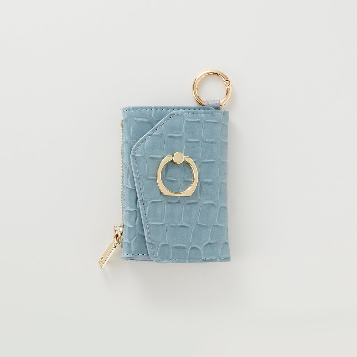 【WALLET SLAYLER】WALLET&STRAP-RING CROCCO SKIN-BLUE