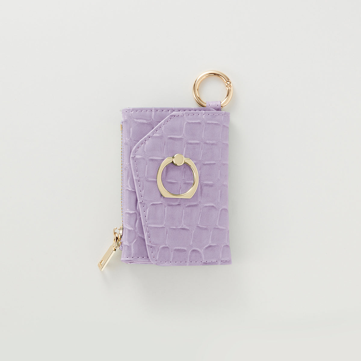 【WALLET SLAYLER】WALLET&STRAP-RING CROCCO SKIN-PASTELPURPLE
