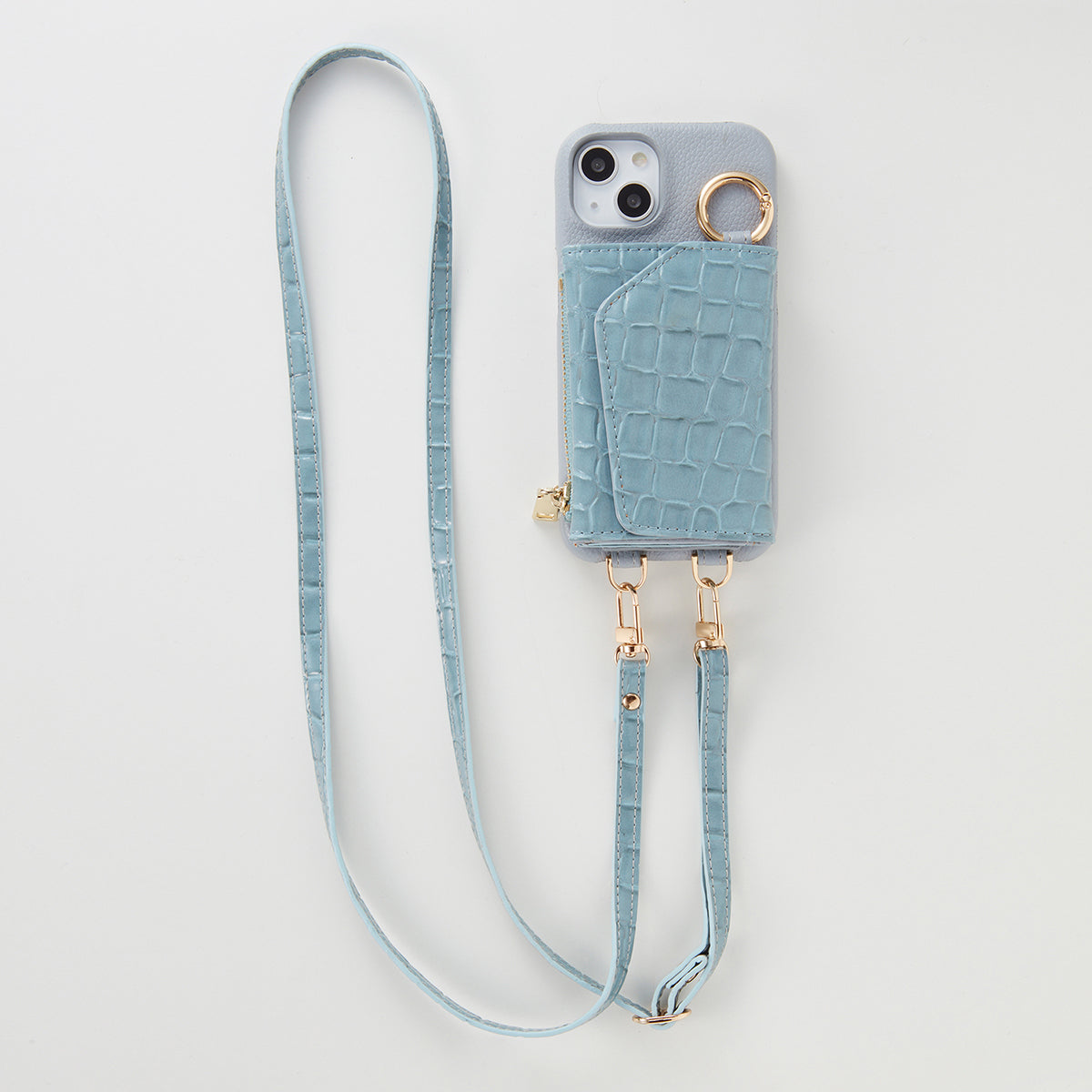 【WALLET SLAYLER】WALLET&STRAP-BASIC CROCCO SKIN-BLUE