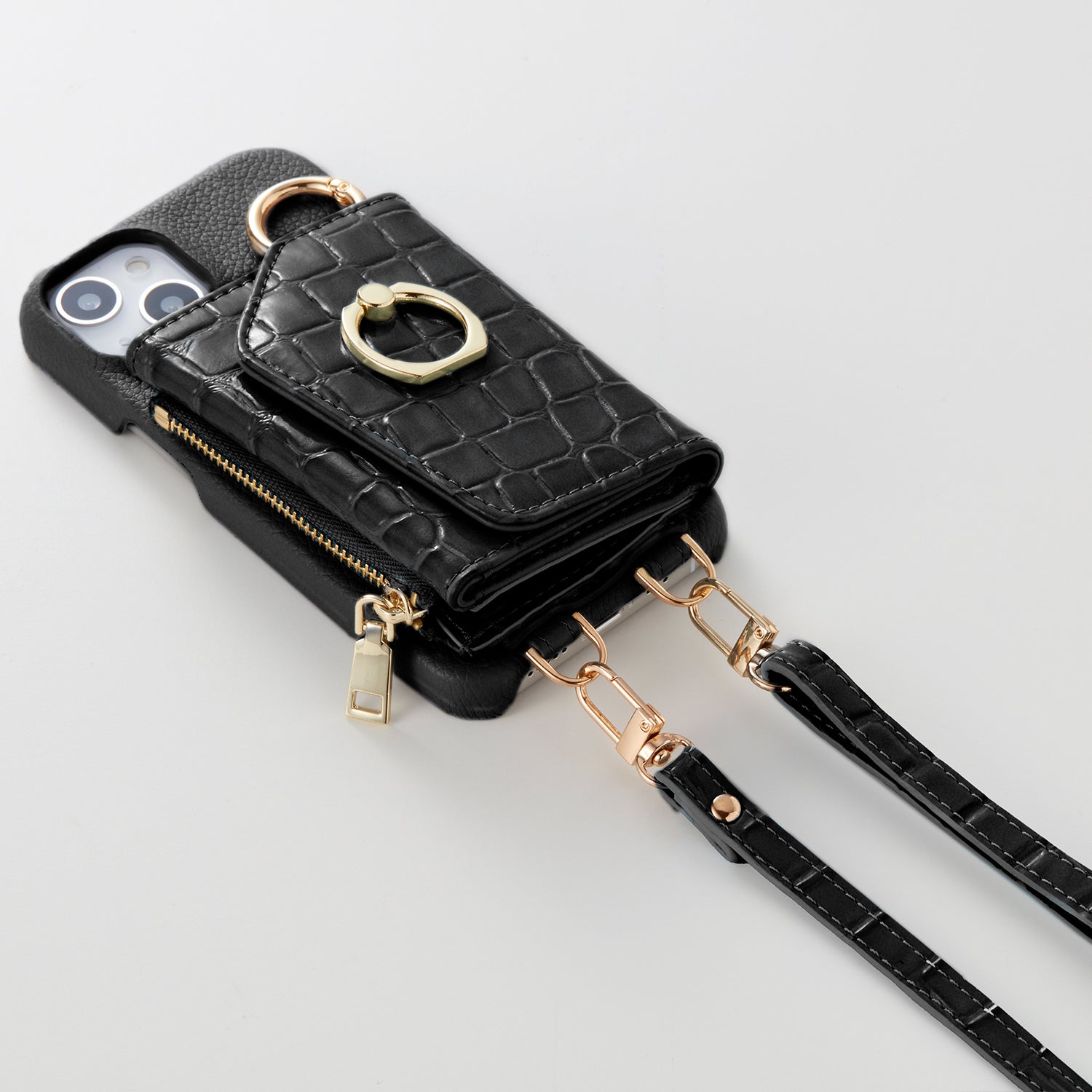 【WALLET SLAYLER】 RING CROCCO SKIN-BLACK