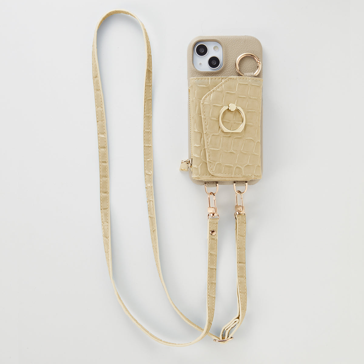 【WALLET SLAYLER】WALLET&STRAP-RING CROCCO SKIN-PASTELYELLOW