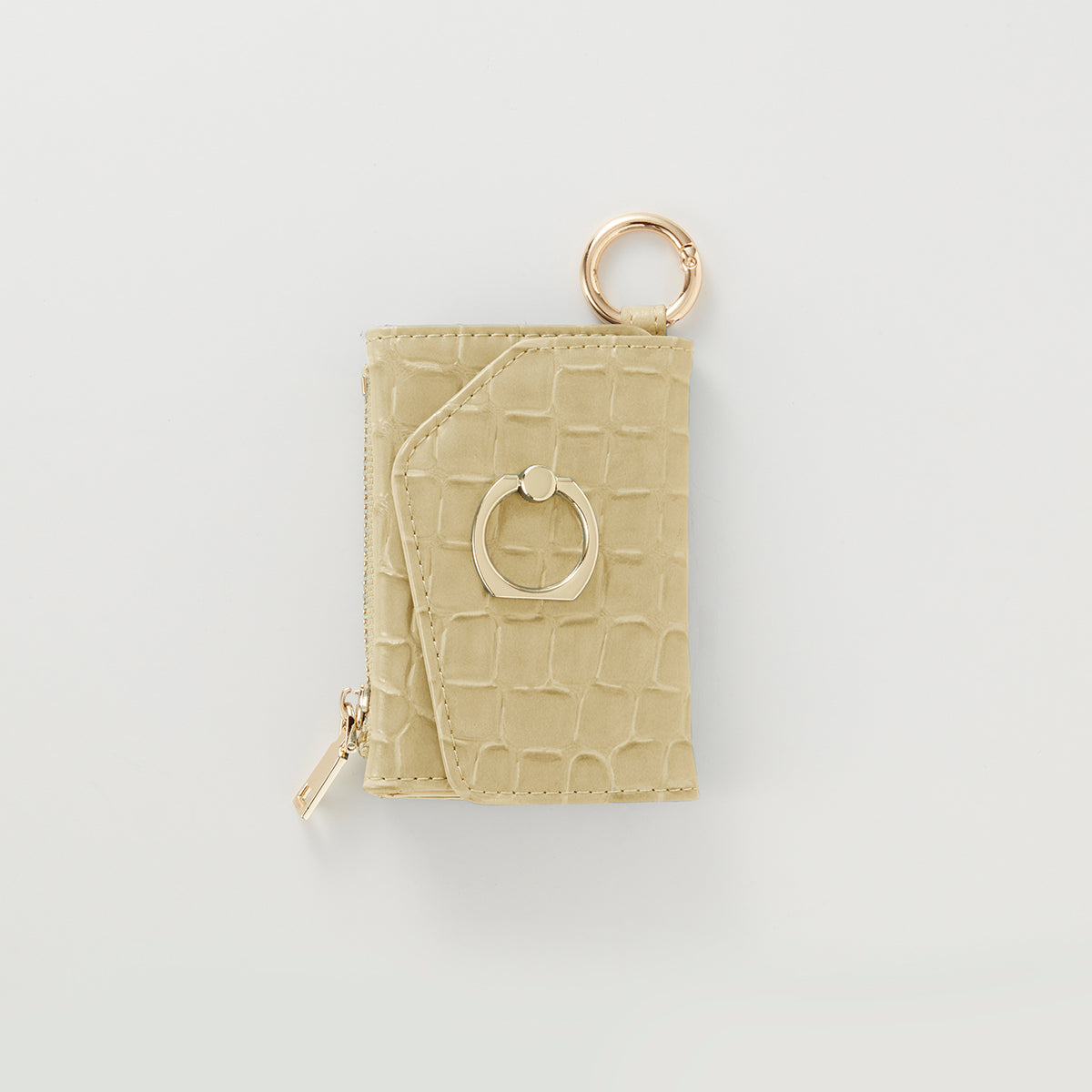 【WALLET SLAYLER】WALLET&STRAP-RING CROCCO SKIN-PASTELYELLOW