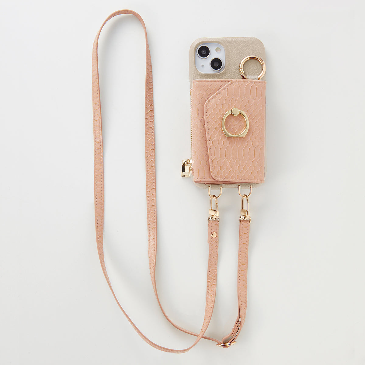 【WALLET SLAYLER】WALLET&STRAP-RING SNAKE SKIN-PINK