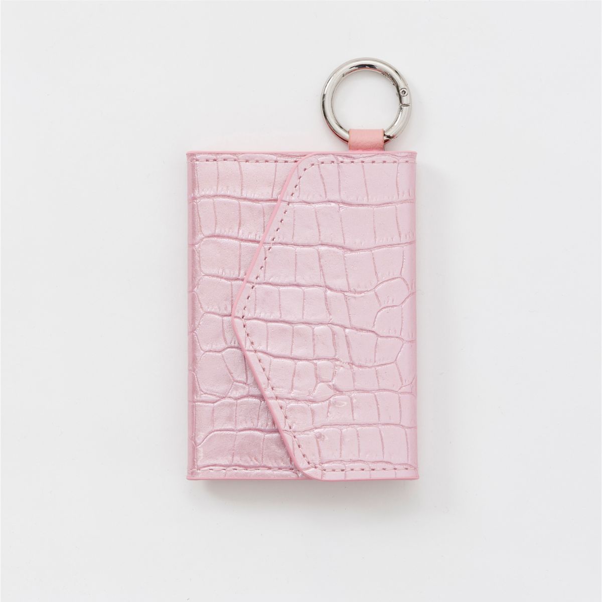 【WALLET SLAYLER】LEATHER CARD CASE CROCCO-HOLOGRAM PINK