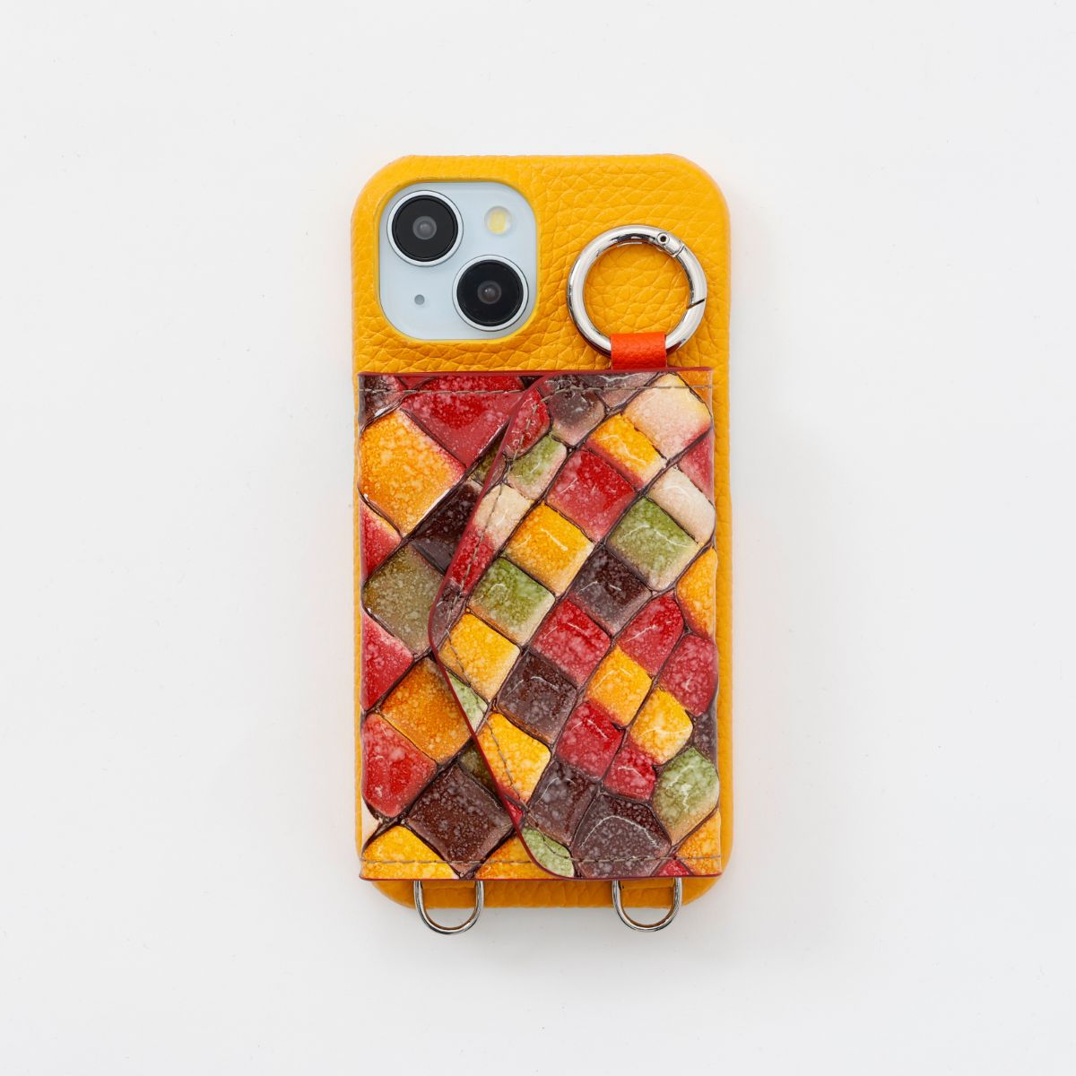 【WALLET SLAYLER】LEATHER CARD CASE MOSAIC ORANGE