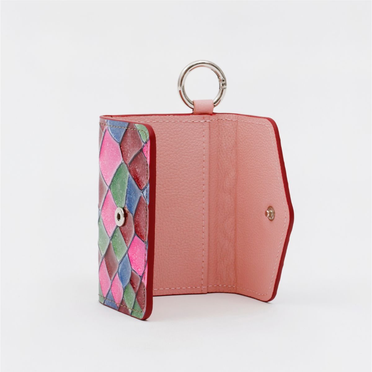 【WALLET SLAYLER】LEATHER CARD CASE MOSAIC PINK