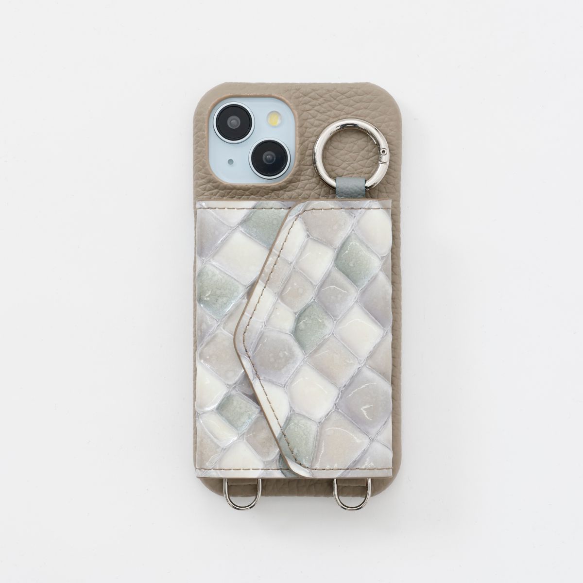 【WALLET SLAYLER】LEATHER CARD CASE MOSAIC GRAY
