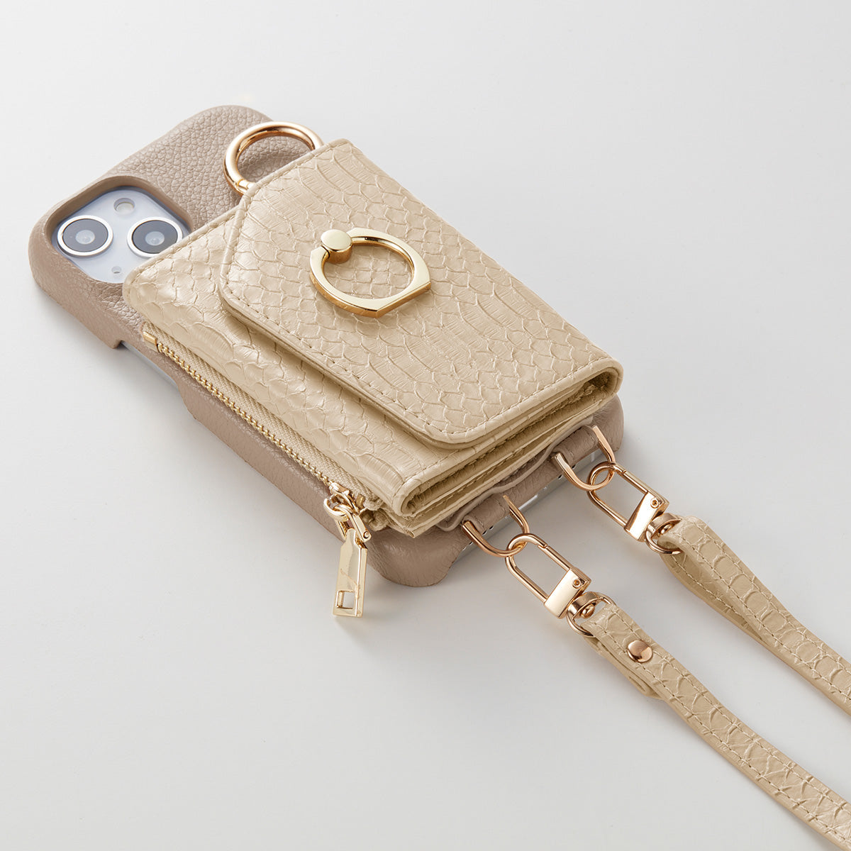 【WALLET SLAYLER】 RING SNAKE SKIN-BEIGE