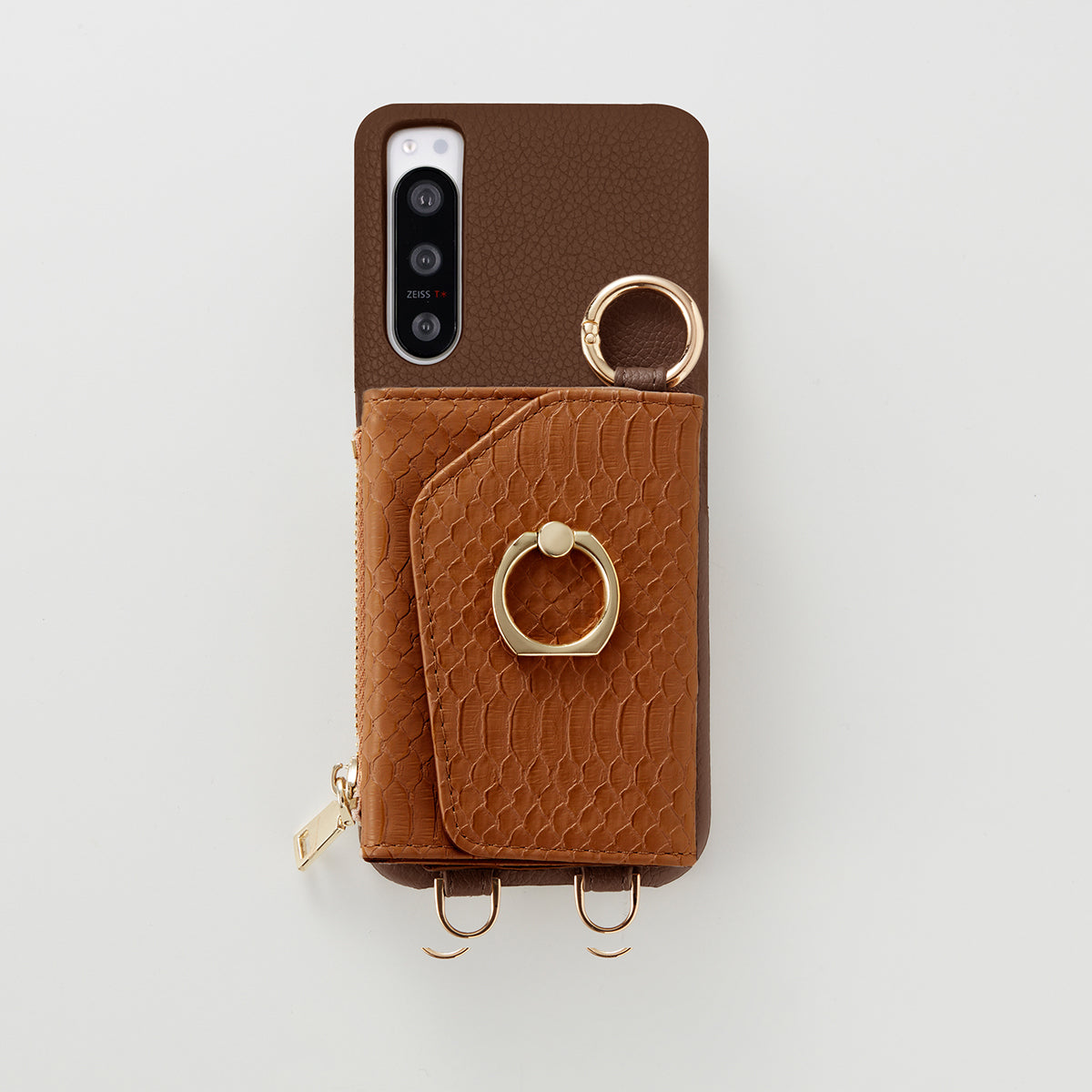 【WALLET SLAYLER】 RING SNAKE SKIN-ORANGE Xperia