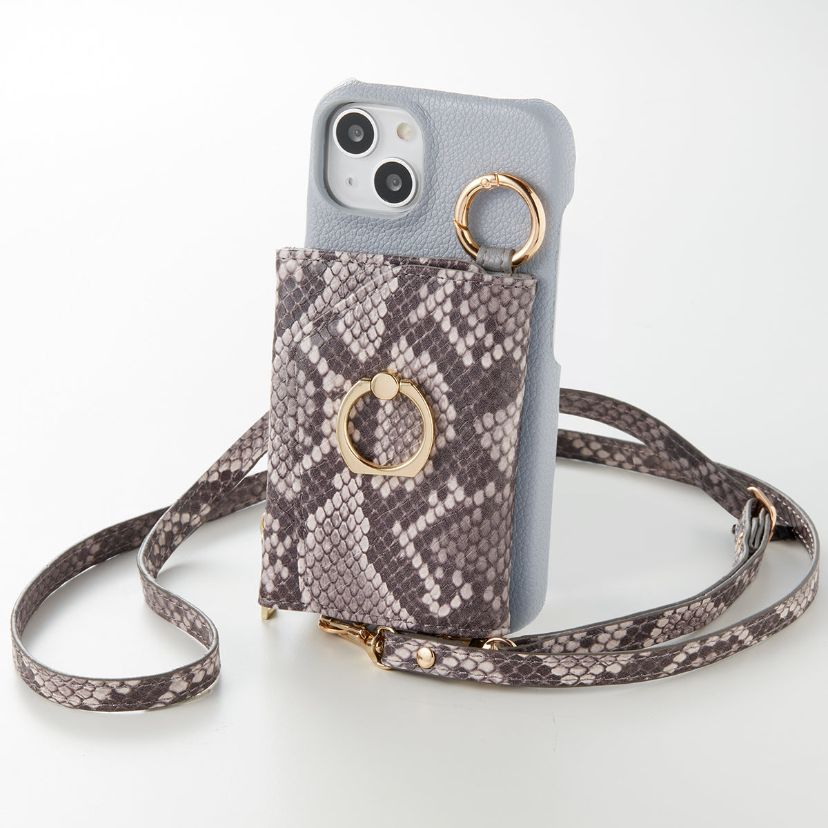 【WALLET SLAYLER】 RING SNAKE SKIN-GRAY