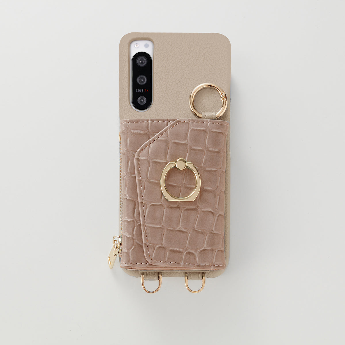 【WALLET SLAYLER】 RING CROCCO SKIN-BEIGE Xperia