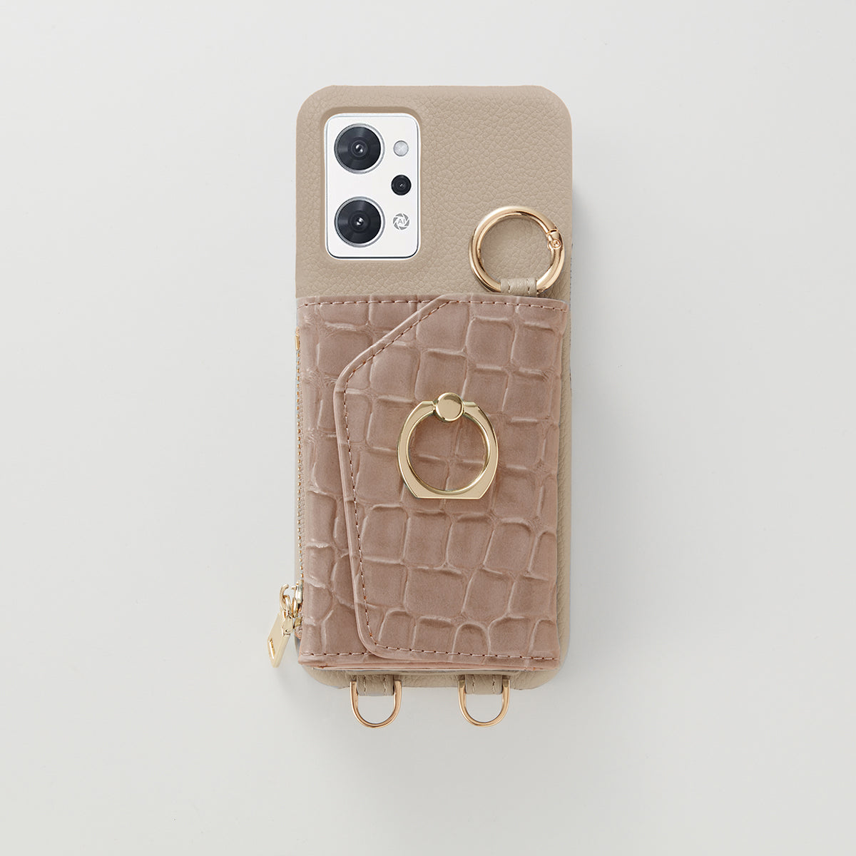 【WALLET SLAYLER】 RING CROCCO SKIN-BEIGE OPPO