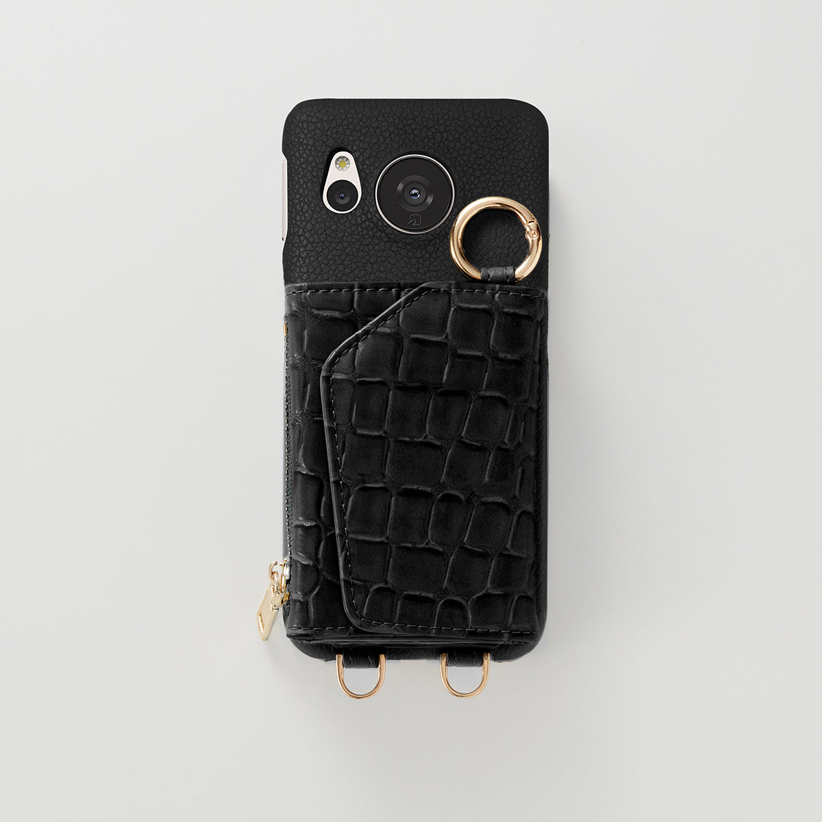 【WALLET SLAYLER】BASIC CROCCO SKIN-BLACK Aquos