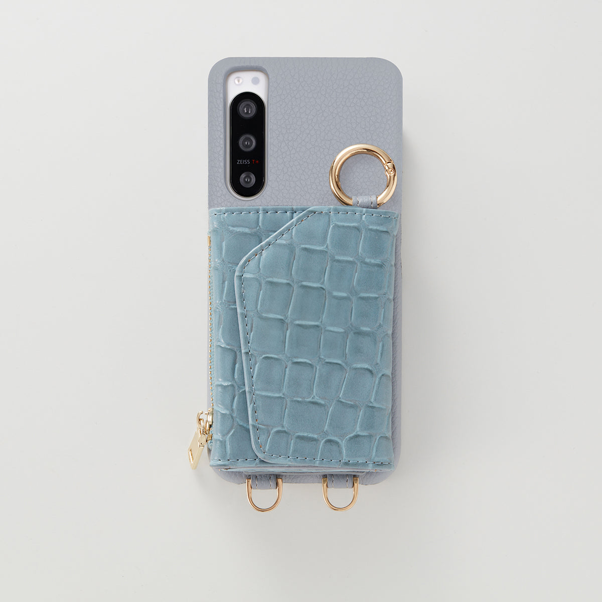 【WALLET SLAYLER】BASIC CROCCO SKIN-BLUE Xperia