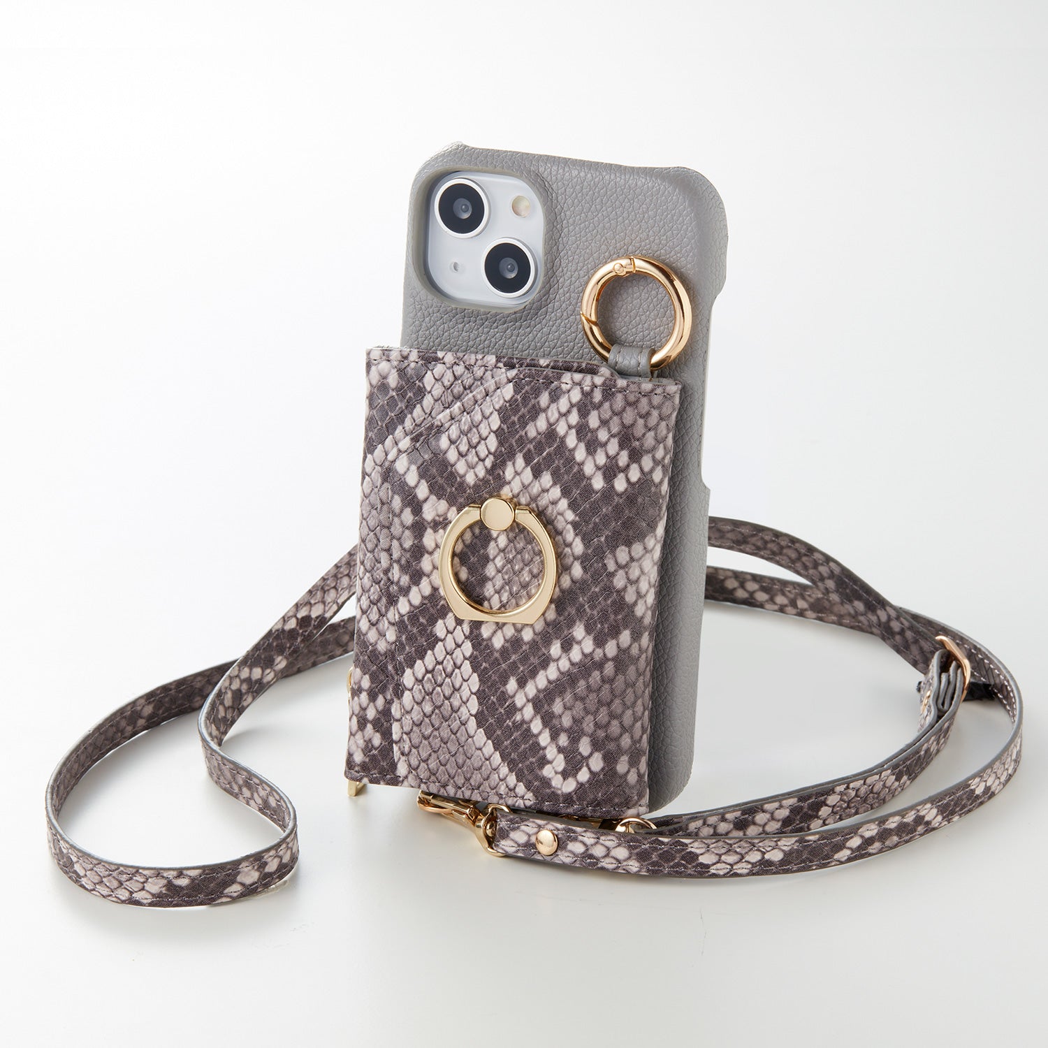 【WALLET SLAYLER】 RING SNAKE SKIN-GRAY