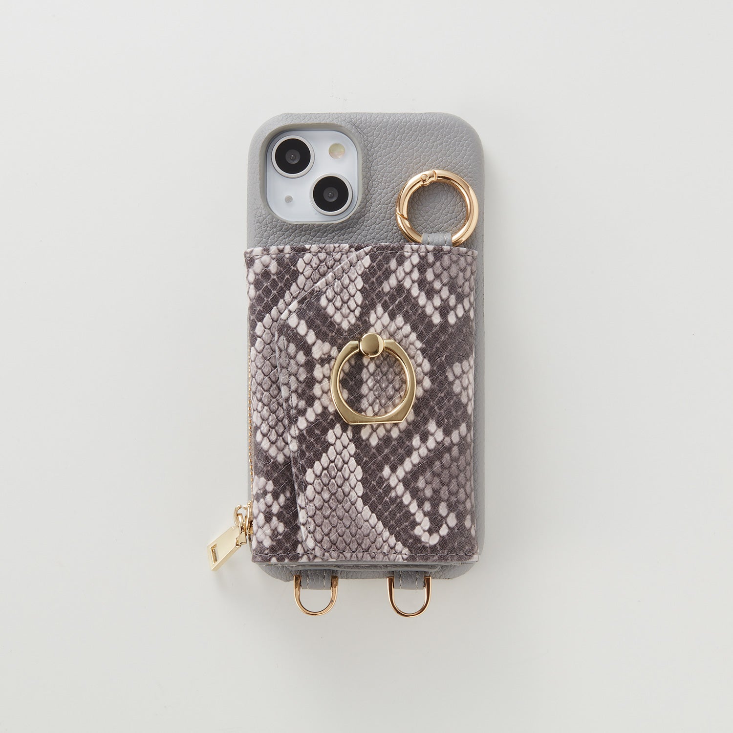 【WALLET SLAYLER】 RING SNAKE SKIN-GRAY
