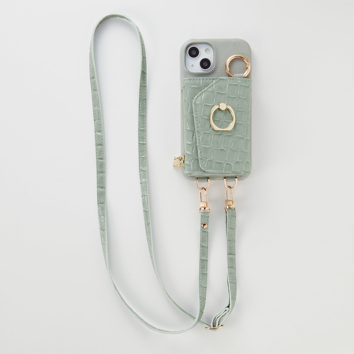 【WALLET SLAYLER】 RING CROCCO SKIN-PASTELGREEN