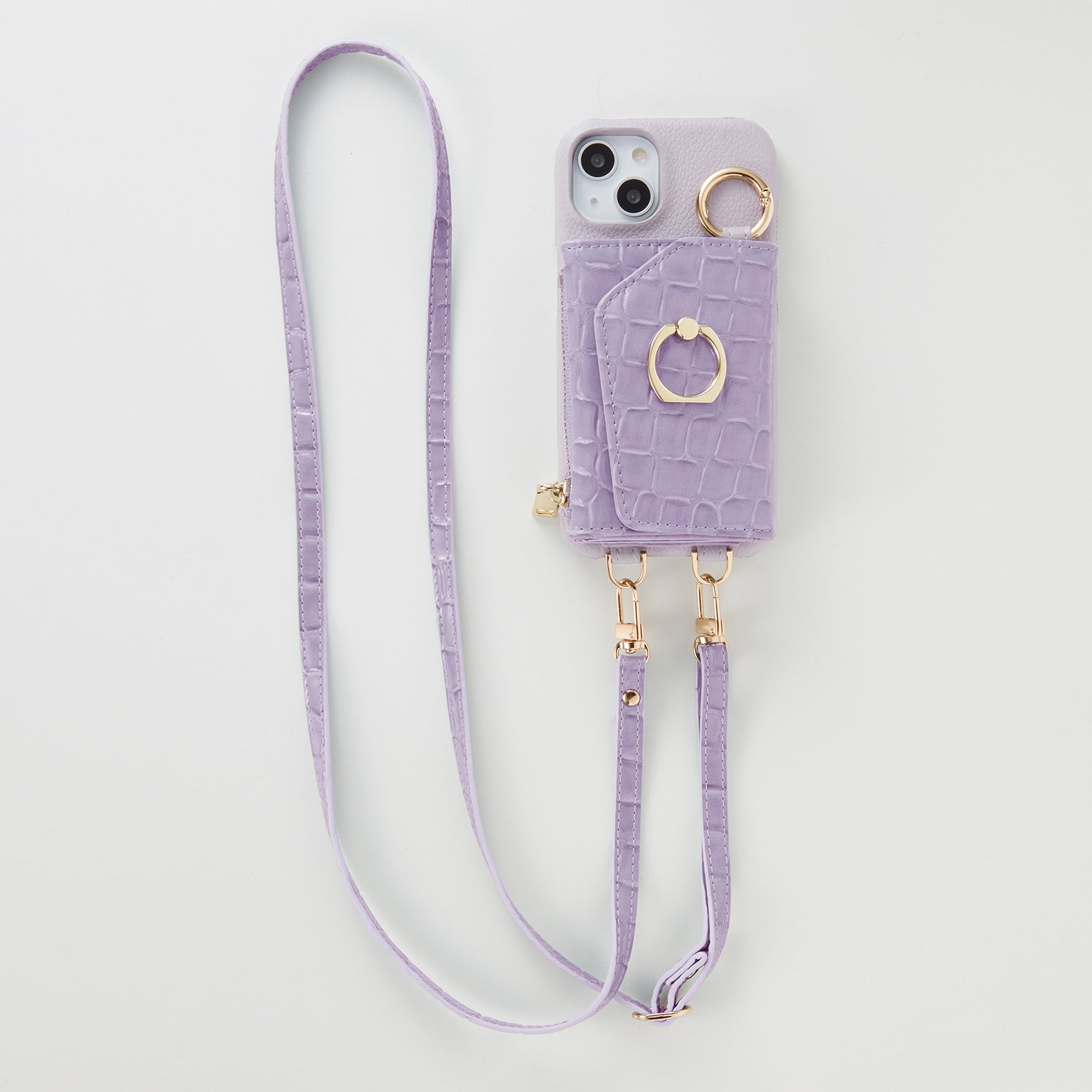 【WALLET SLAYLER】 RING CROCCO SKIN-PASTELPURPLE