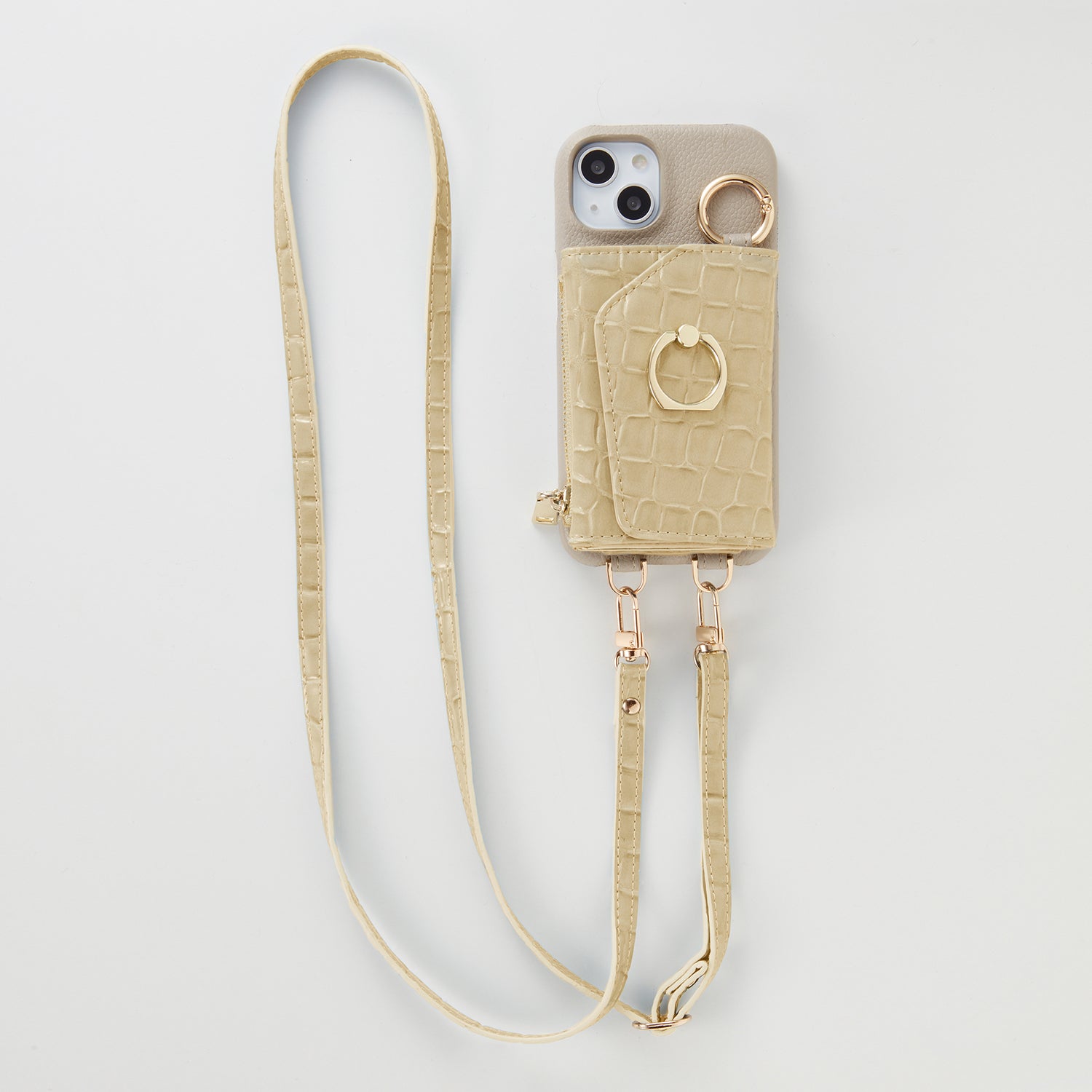【WALLET SLAYLER】 RING CROCCO SKIN-PASTELYELLOW