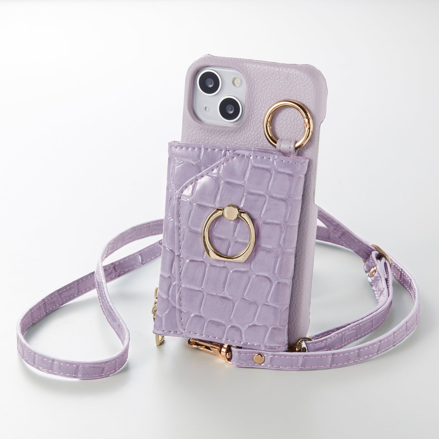 【WALLET SLAYLER】 RING CROCCO SKIN-PASTELPURPLE