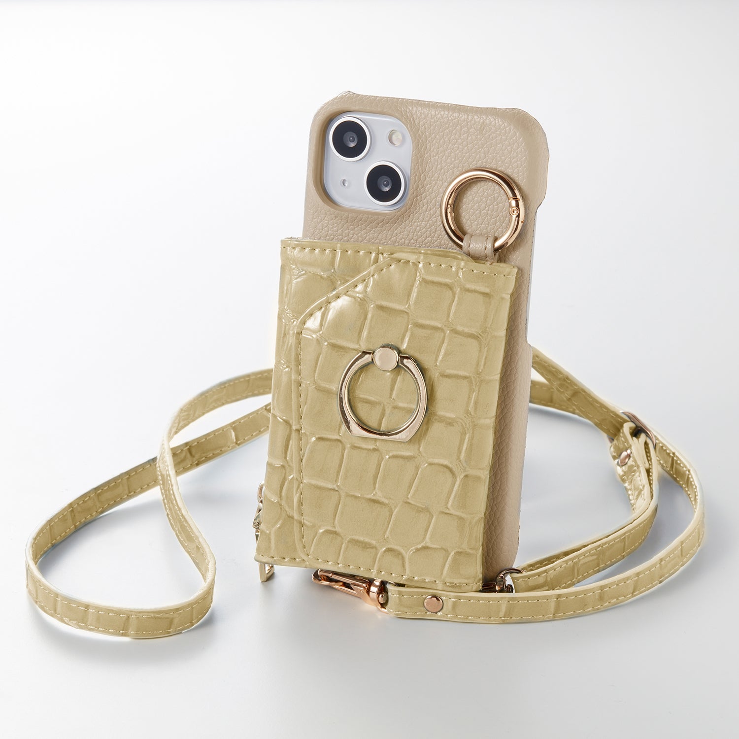【WALLET SLAYLER】 RING CROCCO SKIN-PASTELYELLOW