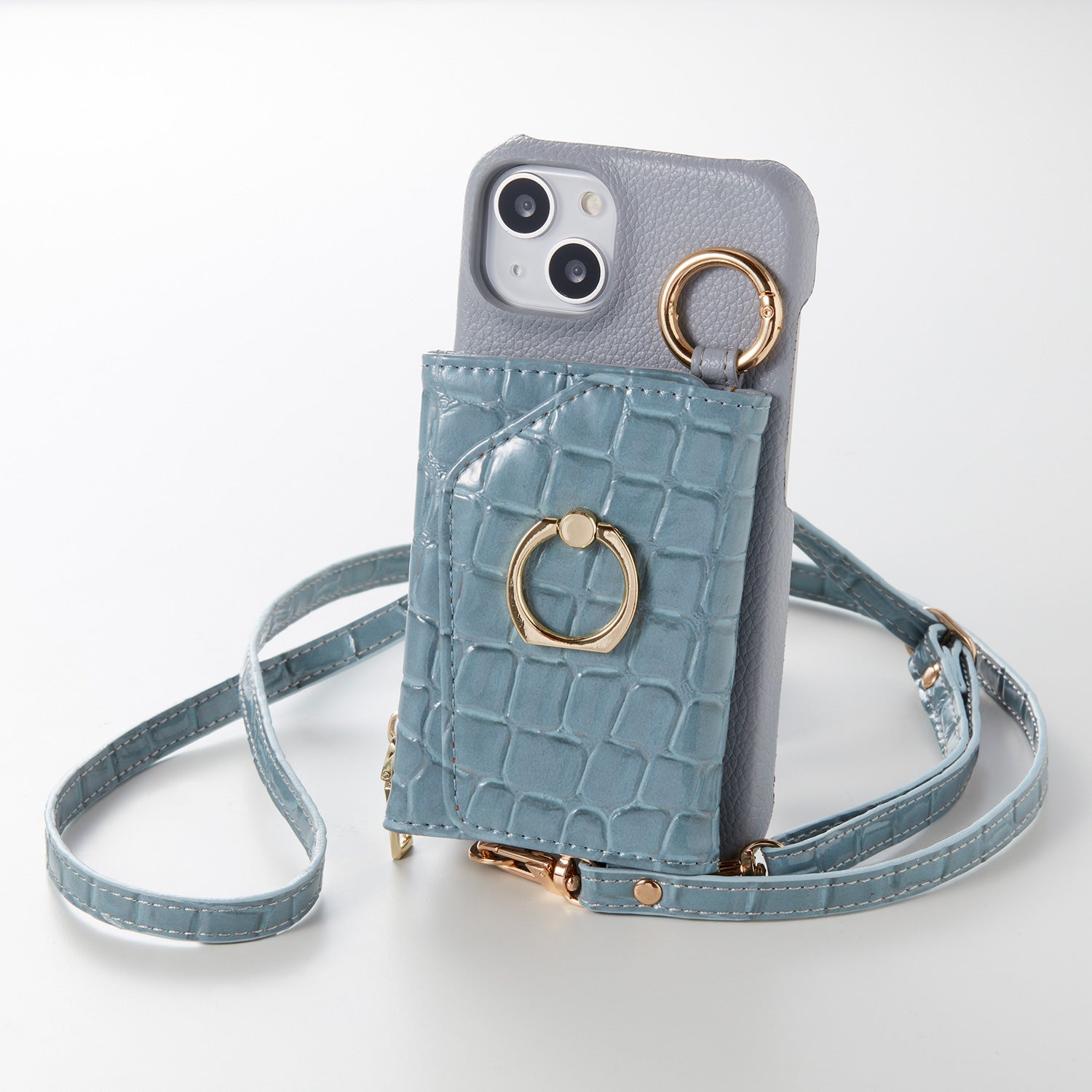 【WALLET SLAYLER】 RING CROCCO SKIN-BLUE