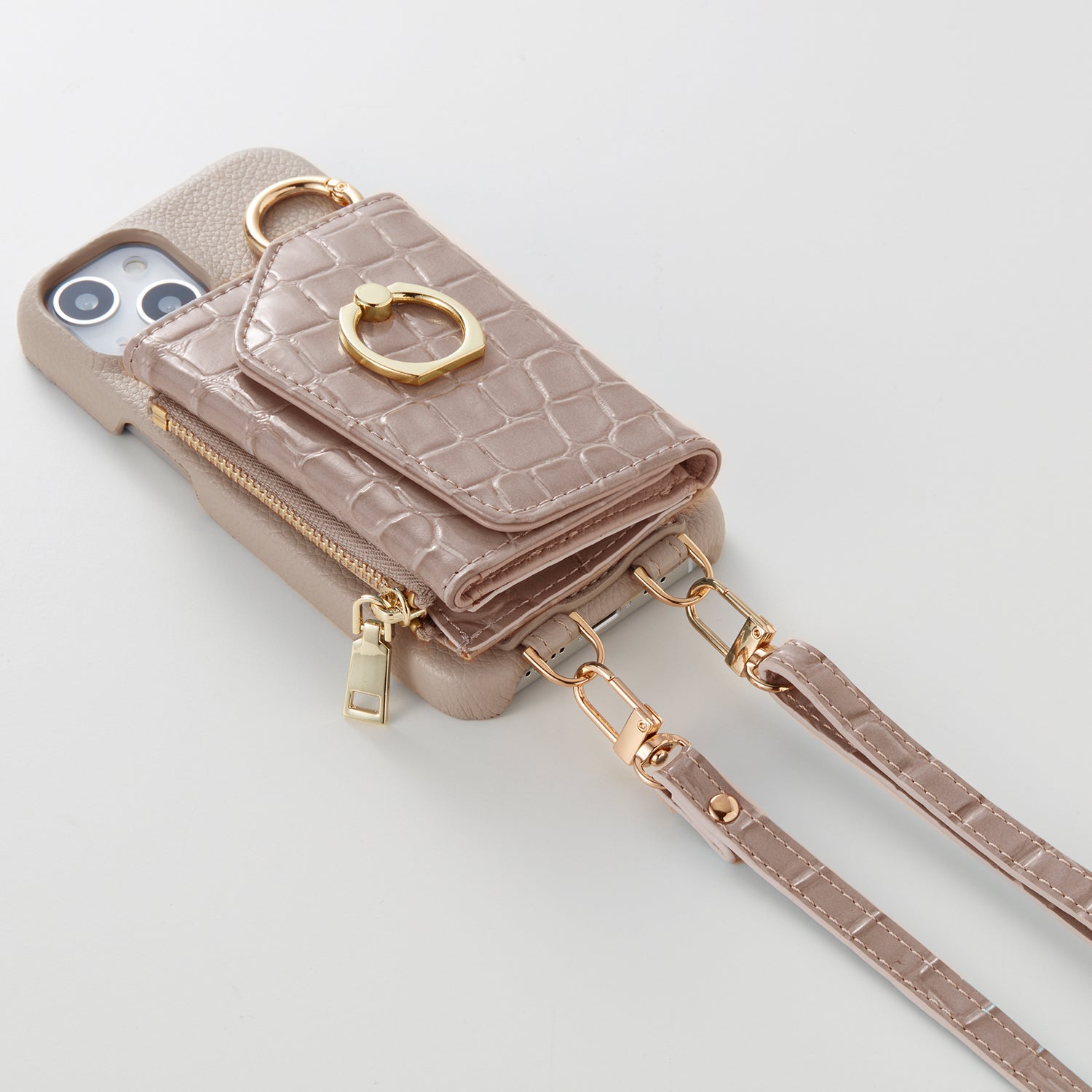 【WALLET SLAYLER】 RING CROCCO SKIN-BEIGE