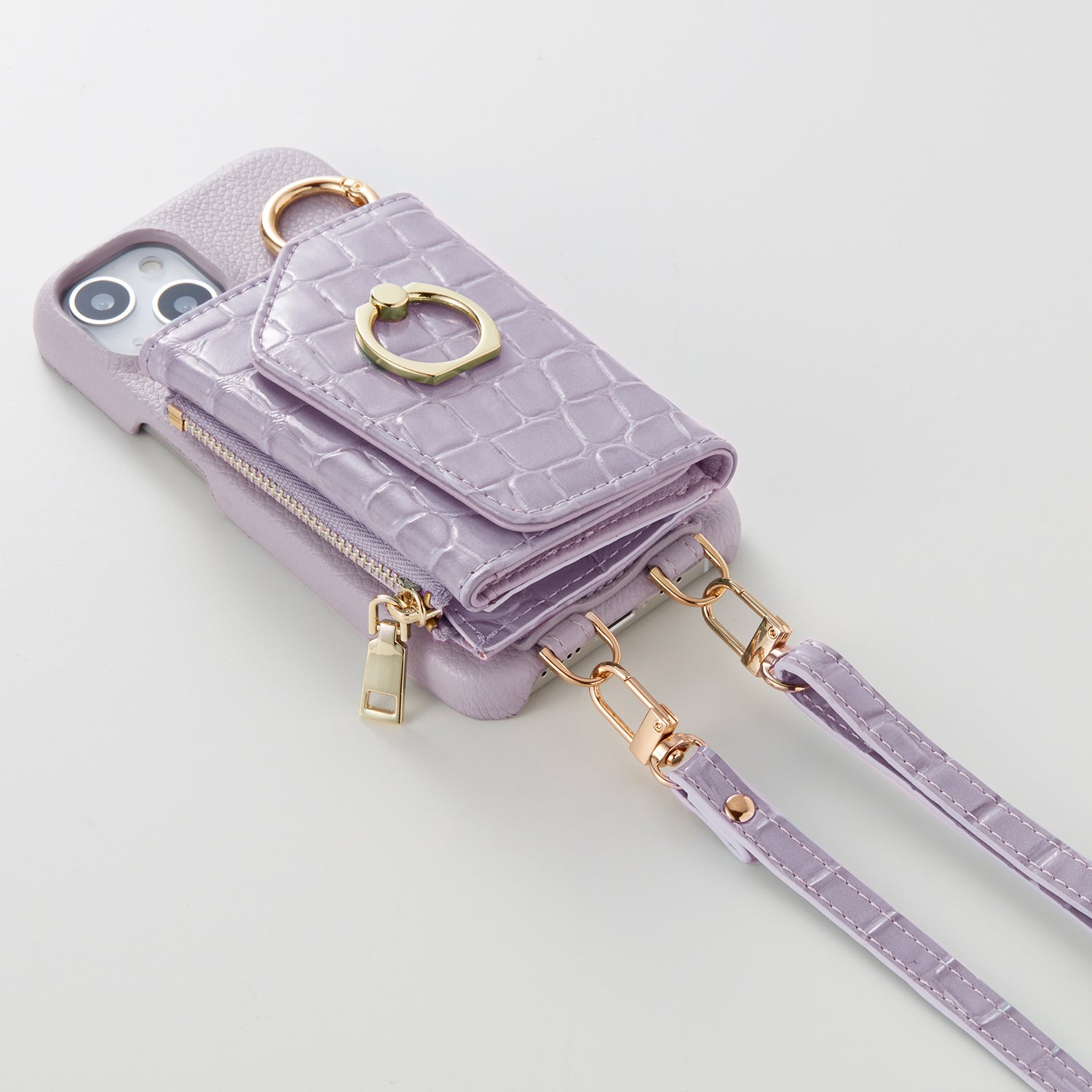 【WALLET SLAYLER】 RING CROCCO SKIN-PASTELPURPLE