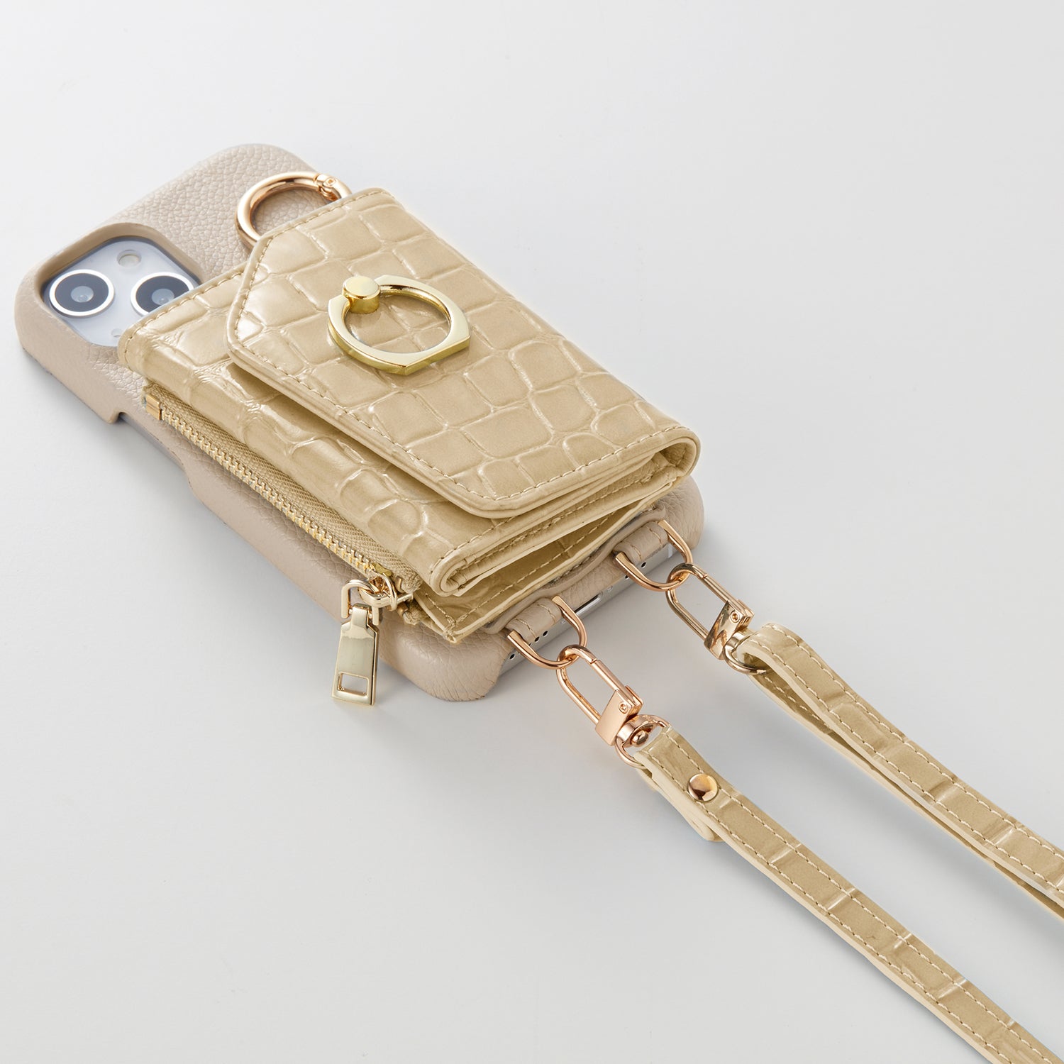 【WALLET SLAYLER】 RING CROCCO SKIN-PASTELYELLOW