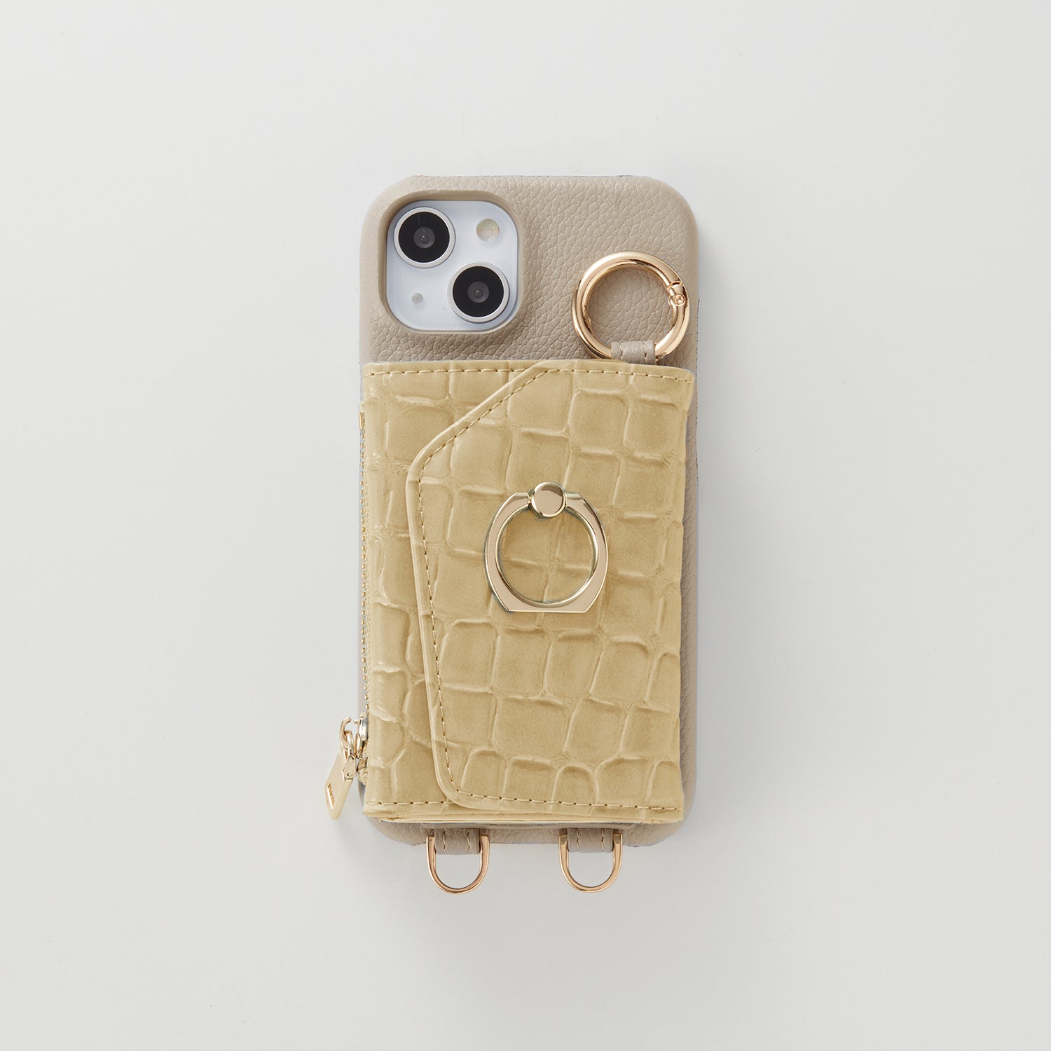【WALLET SLAYLER】 RING CROCCO SKIN-PASTELYELLOW