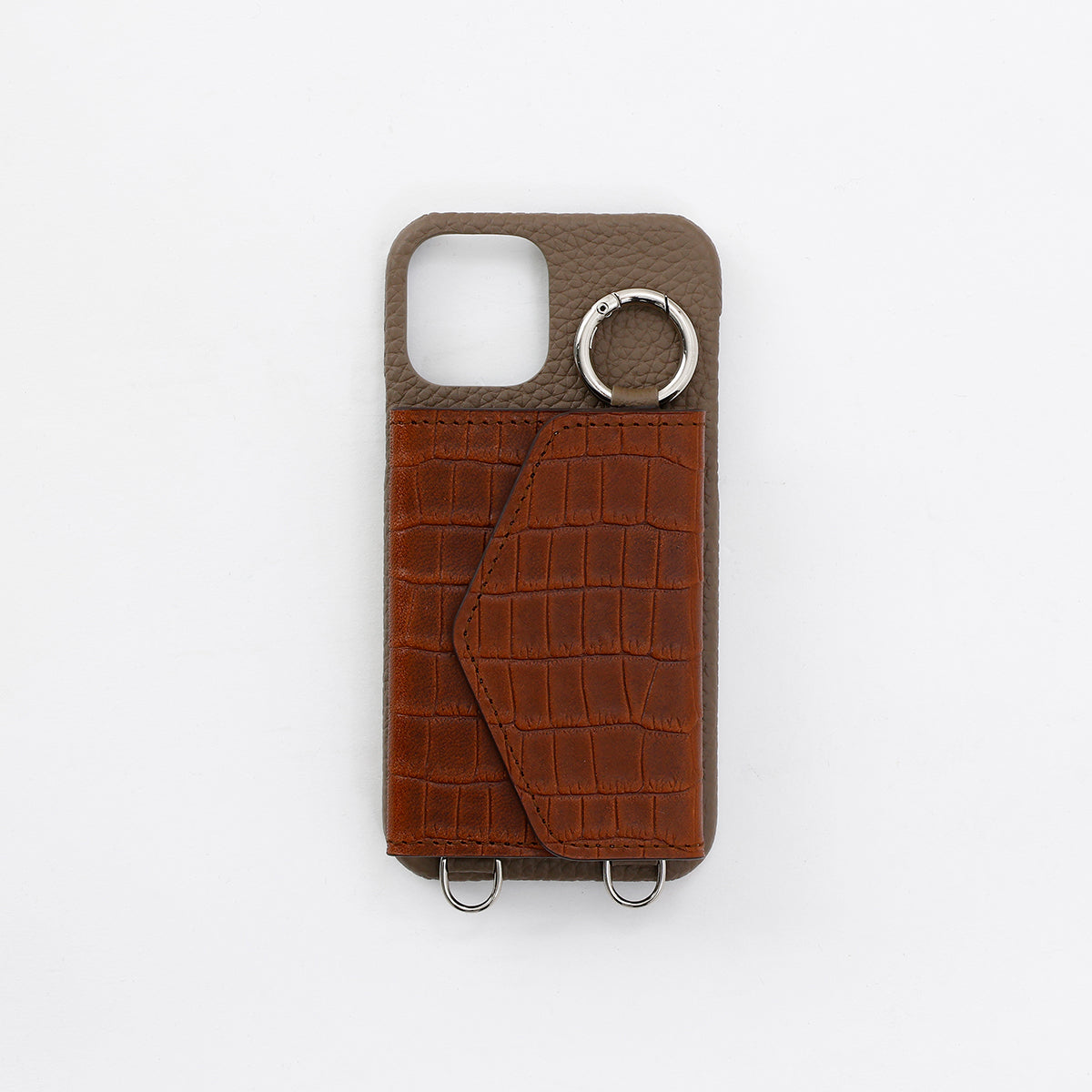 【WALLET SLAYLER】LEATHER CARD CASE CROCCO-DARKBROWN