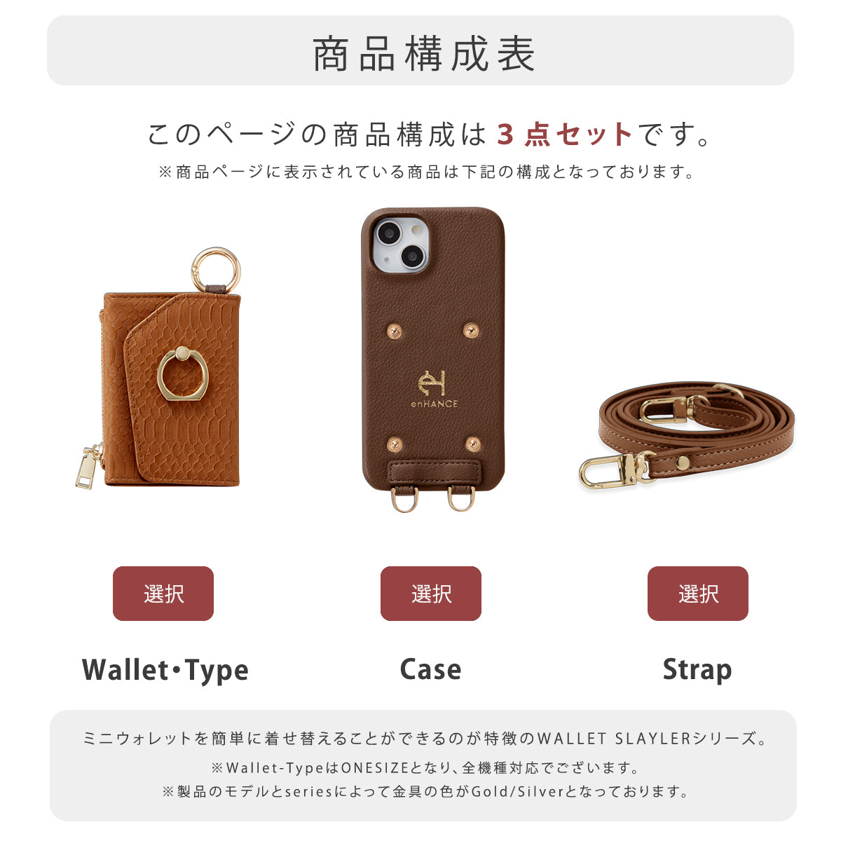 【WALLET SLAYLER】LEATHER CHECK-ORANGE