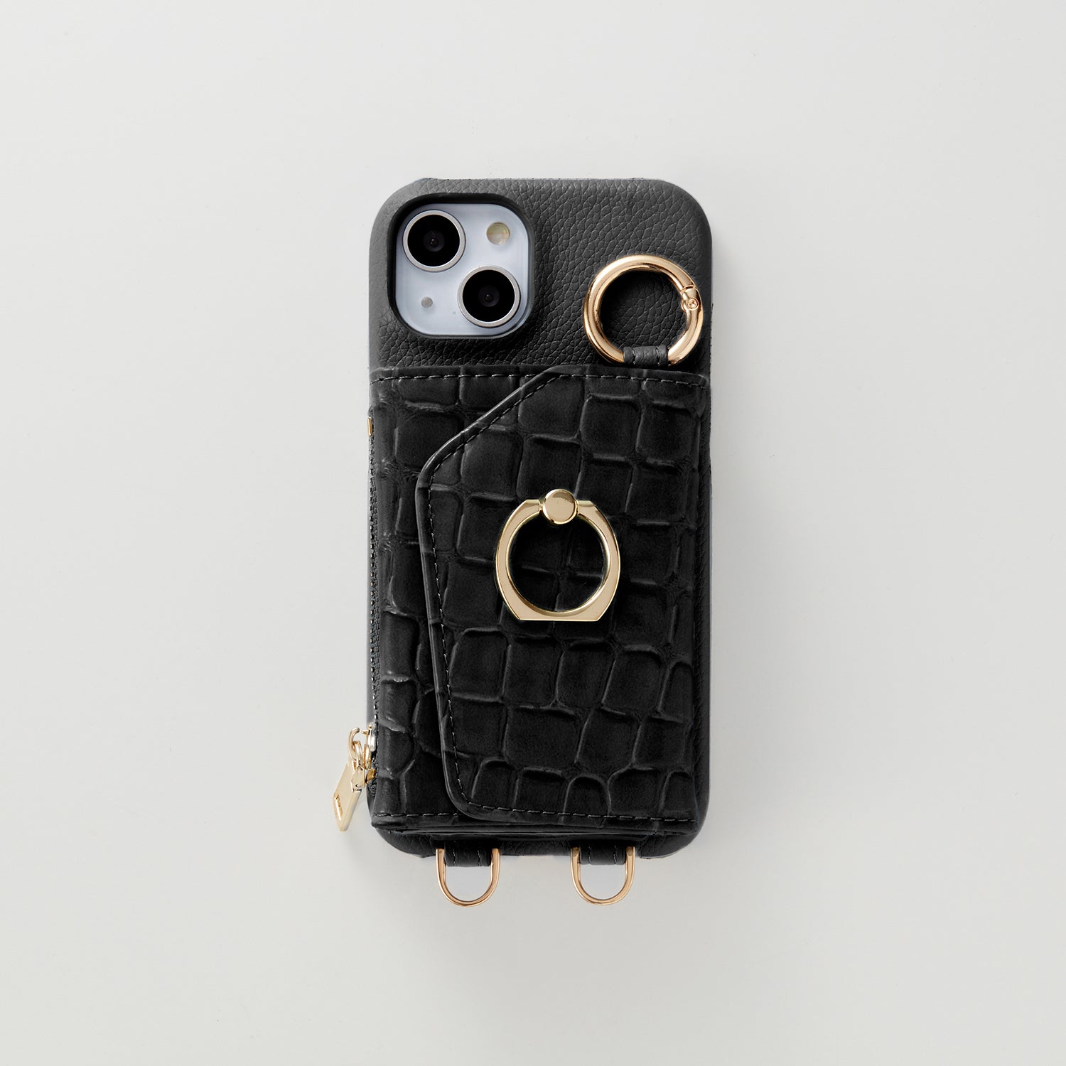 【WALLET SLAYLER】 RING CROCCO SKIN-BLACK