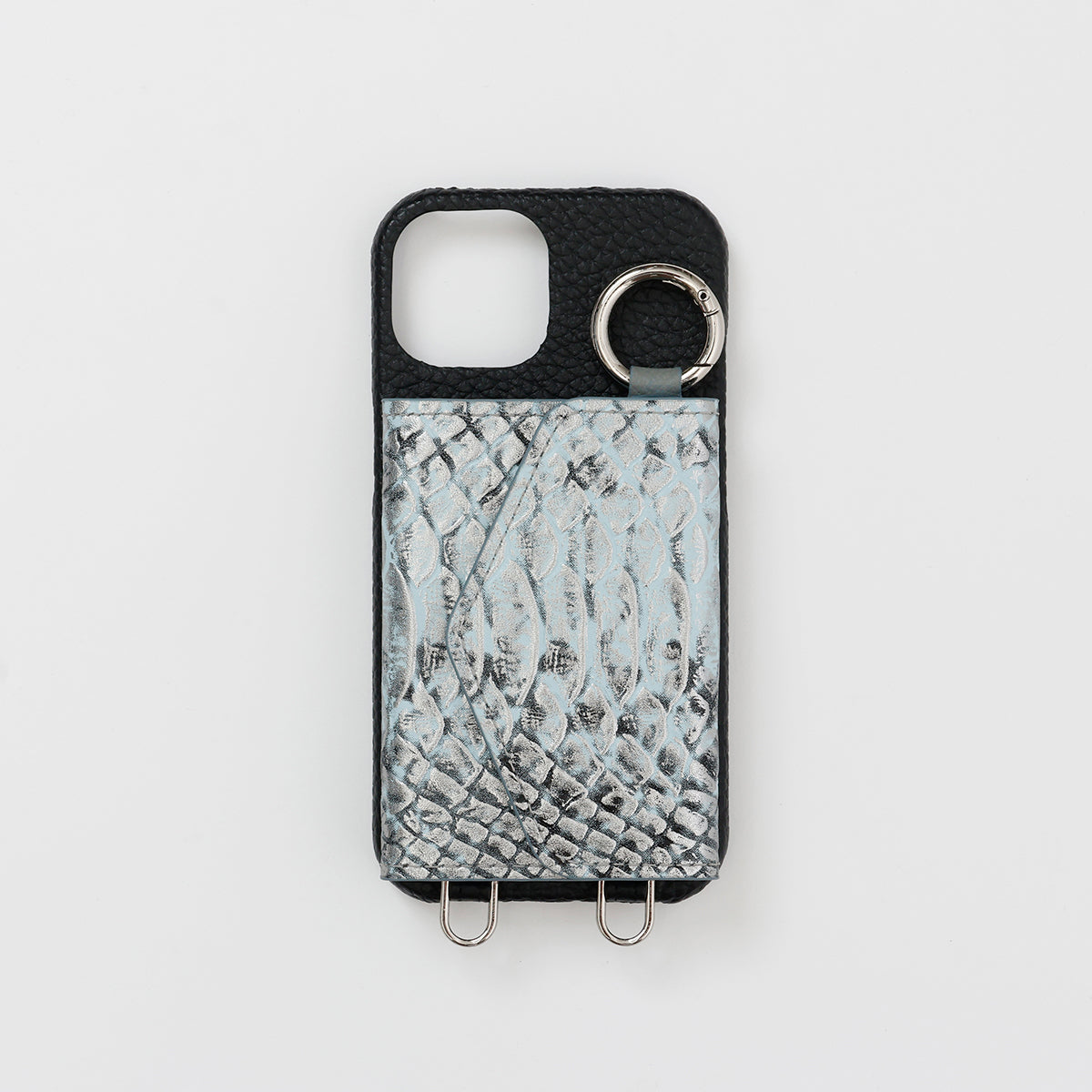【WALLET SLAYLER】LEATHER CARD CASE SNAKE-BLUEGRAY