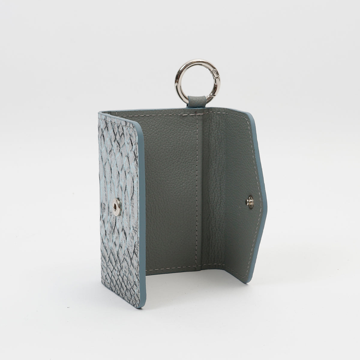 【WALLET SLAYLER】LEATHER CARD CASE SNAKE-BLUEGRAY