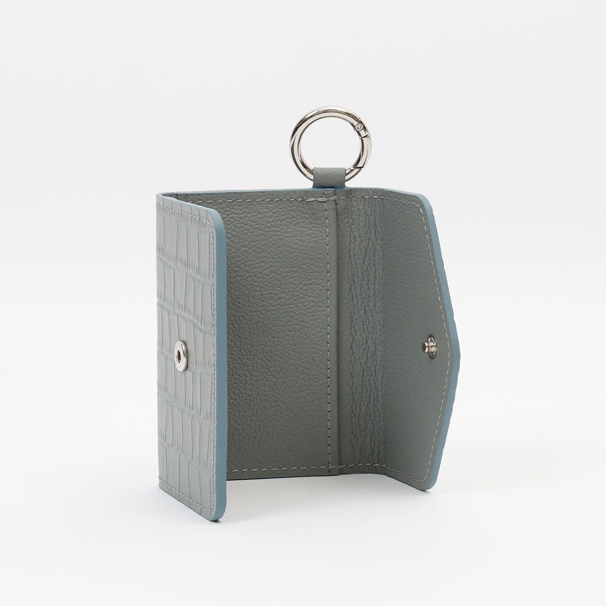 【WALLET SLAYLER】LEATHER CARD CASE CROCCO-BLUE