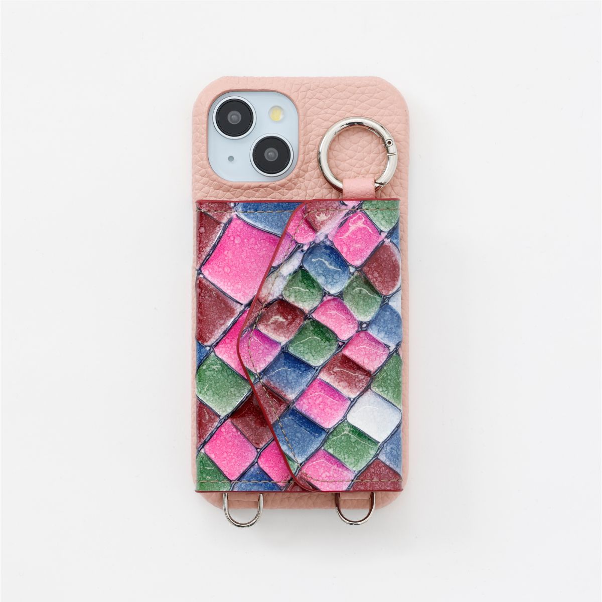 【WALLET SLAYLER】LEATHER CARD CASE MOSAIC PINK