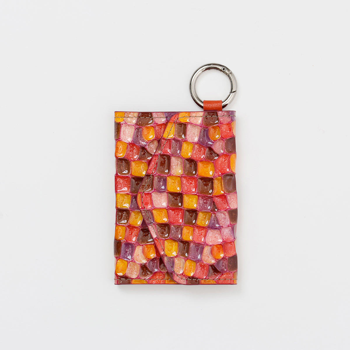 【WALLET SLAYLER】LEATHER CARD CASE CHECK-ORANGE