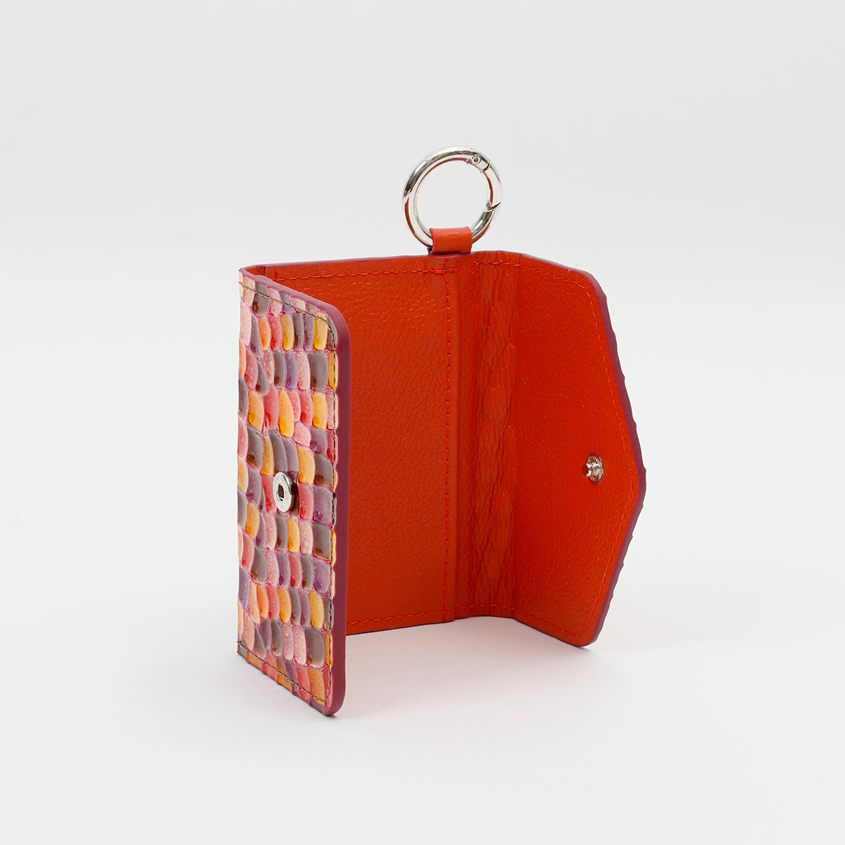 【WALLET SLAYLER】LEATHER CARD CASE CHECK-ORANGE