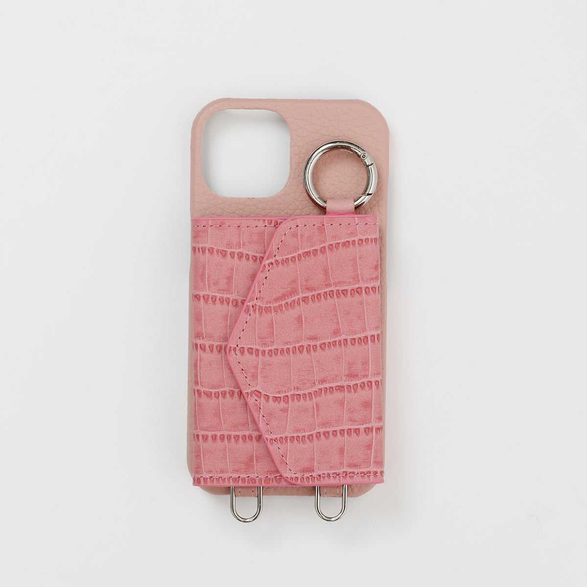 【WALLET SLAYLER】LEATHER CARD CASE CROCCO-PINK
