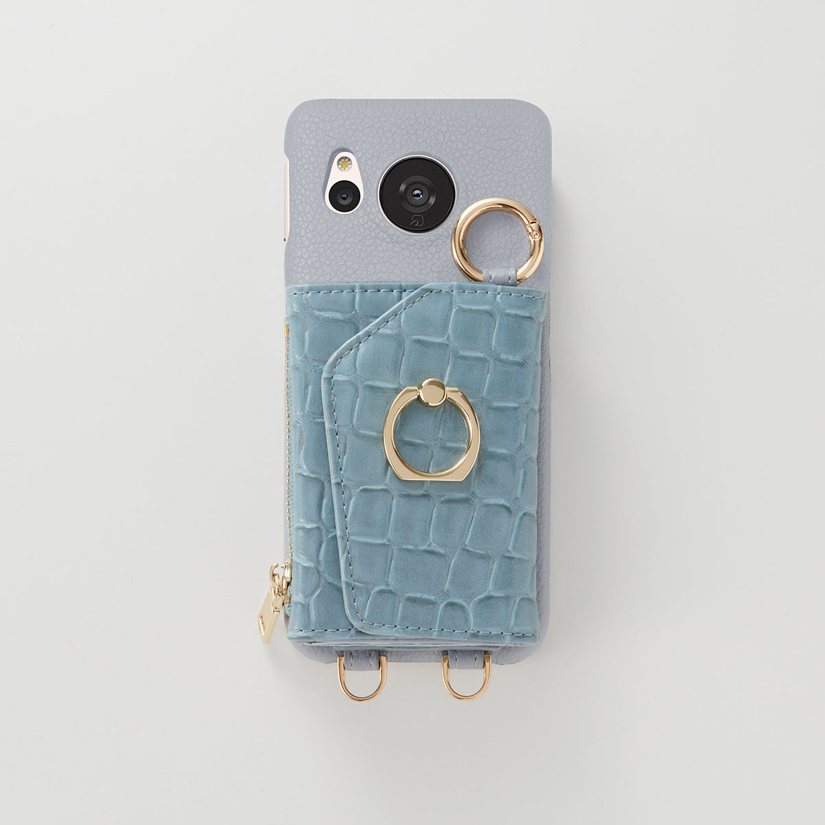 【WALLET SLAYLER】 RING CROCCO SKIN-BLUE Aquos